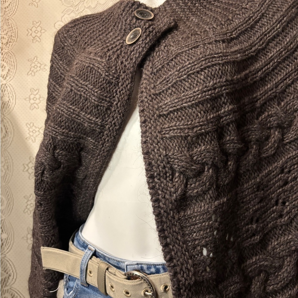 💋3 for $25 Brown cape knit cardigan
